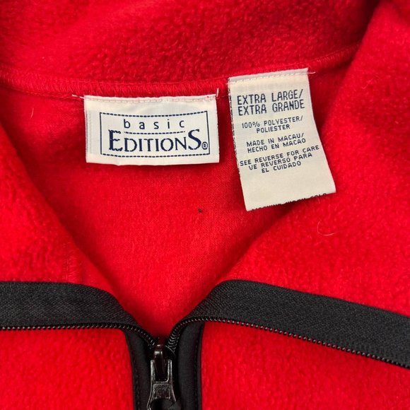 Vintage Basic Editions Fleece Vest Men's XL Full Zip Outdoor Red - Picture 4 of 6